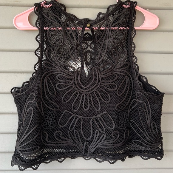 NWT Anthropologie Sheer Mesh Appliqué Tank Top - Picture 7 of 9